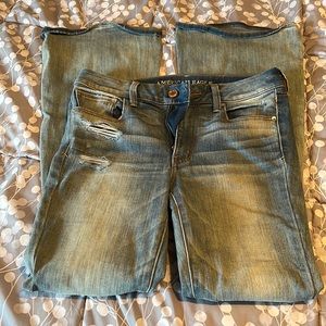 American eagle hi-rise boho artist jeans